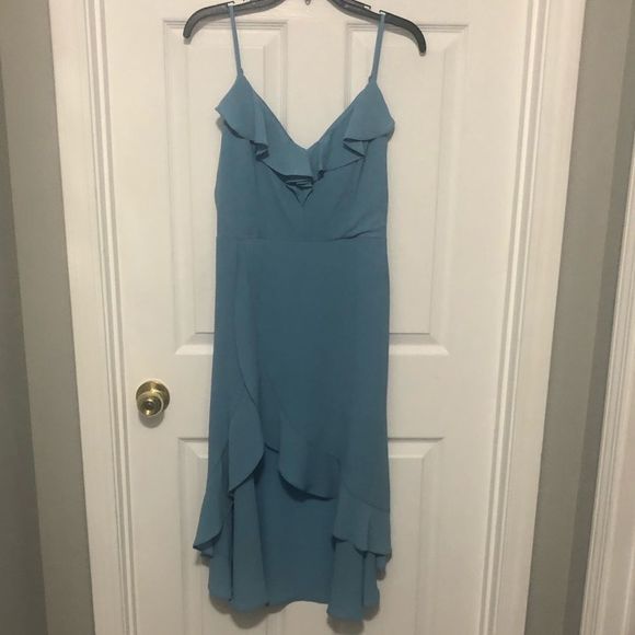 Gianni Bini High Low Dress Romper Med Dusty Blue - Picture 1 of 5